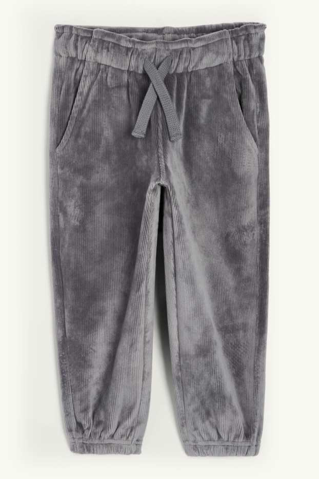 Kinder Jungen - Jogginghose - gerippt - dunkelgrau