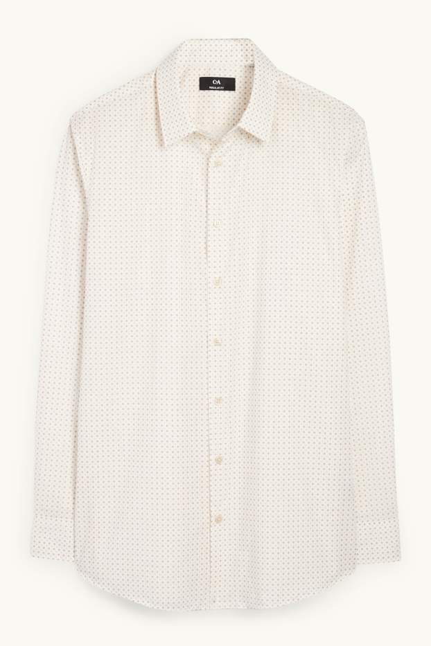 Bărbați - Set - pulover cu decolteu în V și cămașă office - 2 piese - bej deschis