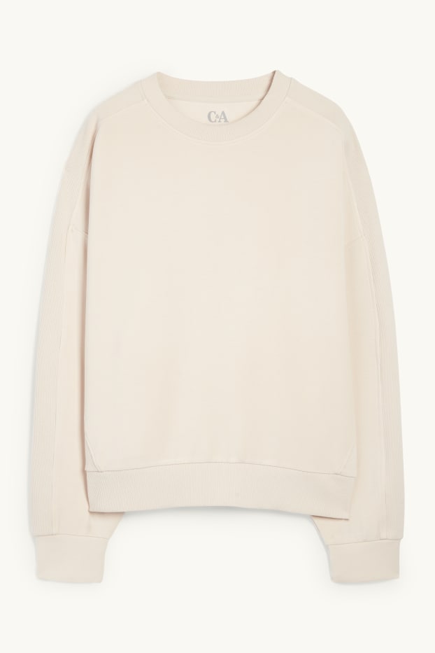 Damen - Sport-Sweatshirt - Yoga - hellbeige