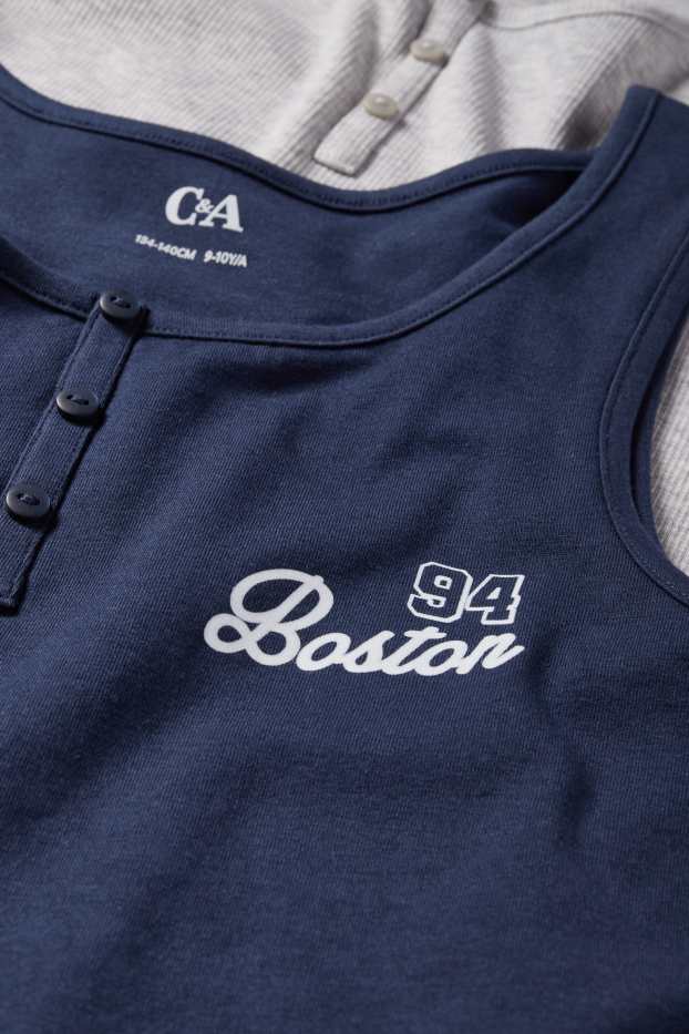 Nena - Paquet de 2 - Boston - samarreta interior - gris clar / blau fosc