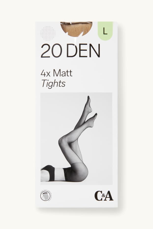 Damen - Multipack 4er - Feinstrumpfhose - 20 DEN - puder