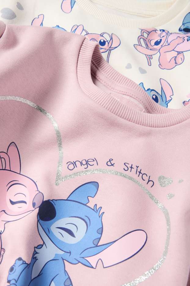 Bambine - Confezione da 2 - Lilo & Stitch - felpa - rosa