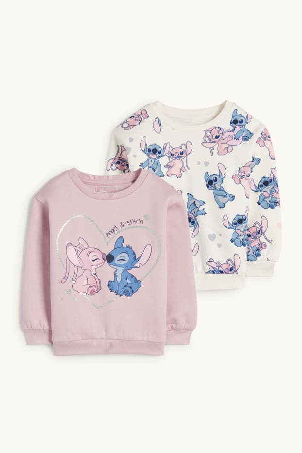 Bambine - Confezione da 2 - Lilo & Stitch - felpa - rosa