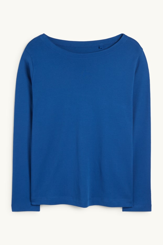 Femmes - Haut à manches longues basique - regular fit - bleu