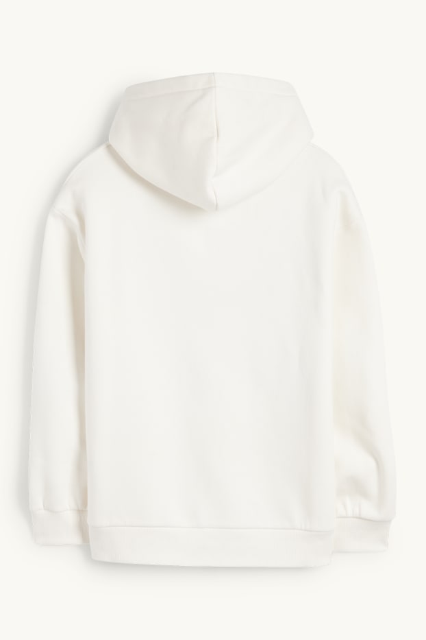 Děti - dívky - Medvídek Teddy - mikina s kapucí - krémově bílá