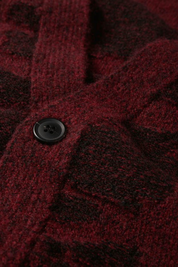 Hombre - Cárdigan - estampado - burdeos