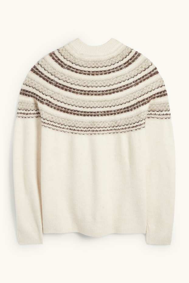 Bărbați - Pulover - cu model - alb-crem