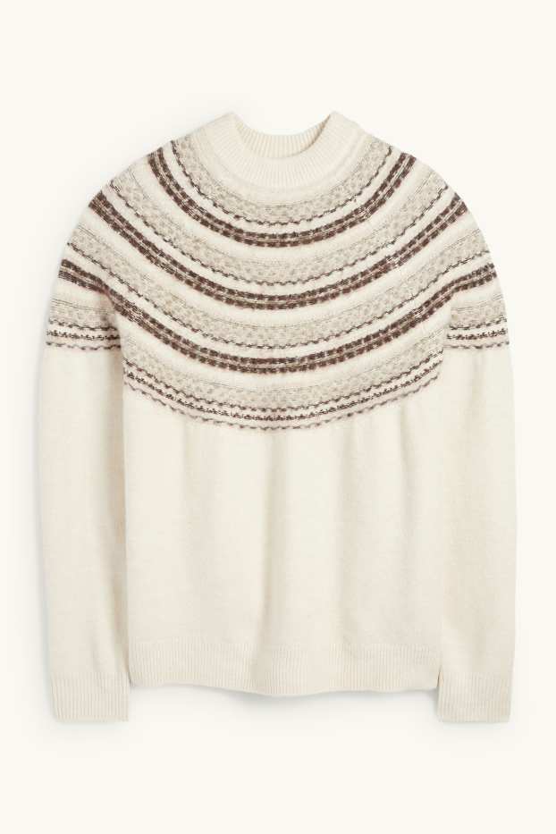 Bărbați - Pulover - cu model - alb-crem