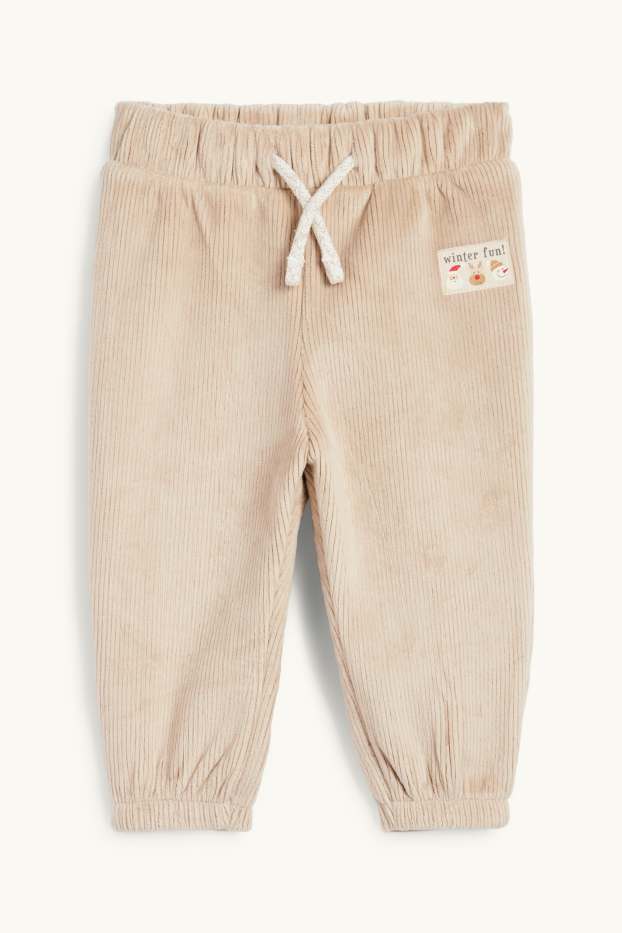 Nadó nen - Pantalons de xandall tèrmics nadalencs per a nadó - acanalats - beix