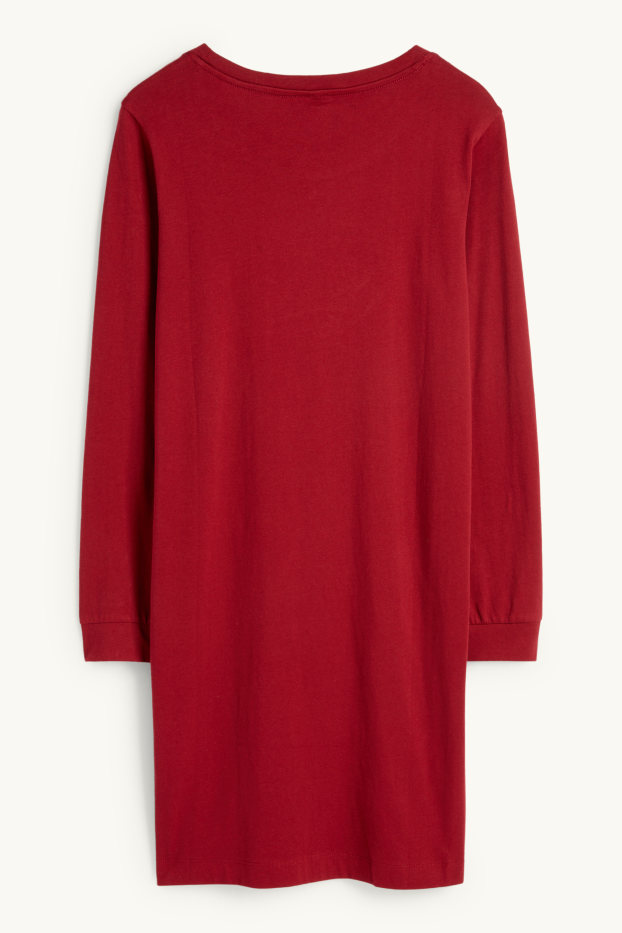 Donna - Camicia da notte - rosso scuro