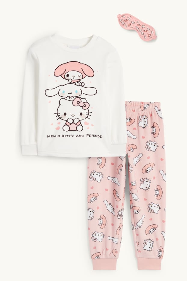 Kinderen: meisjes - Hello Kitty and Friends - set - winterpyjama en slaapmasker - wit