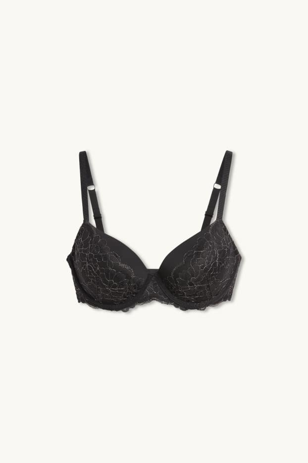 Women - Underwire bra - FULL COVERAGE - padded - black