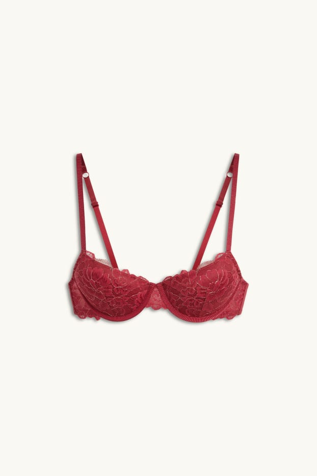 Femmes - Soutien-gorge avec armatures - DEMI - ampliforme - rouge foncé