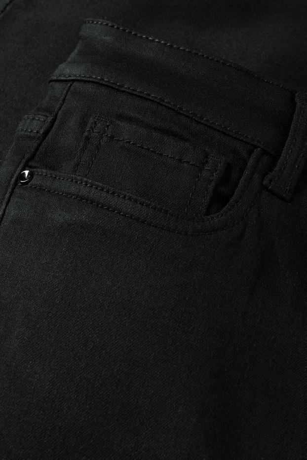 Damen - Stoffhose - High Waist - Flared - schwarz