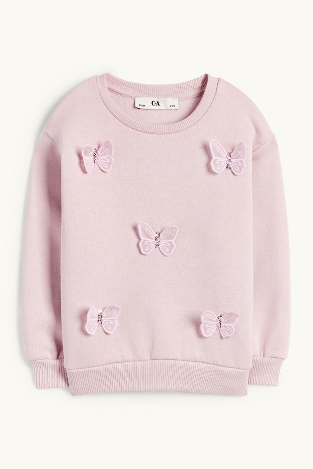 Bambine - Farfalla - felpa - rosa