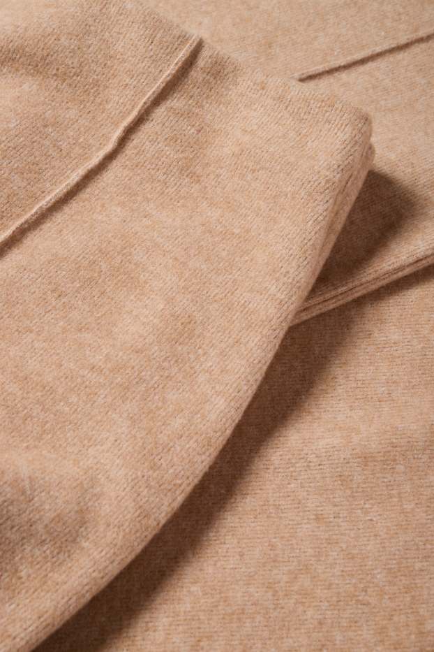 Femmes - Pantalon en maille - mid waist - regular fit - marron clair