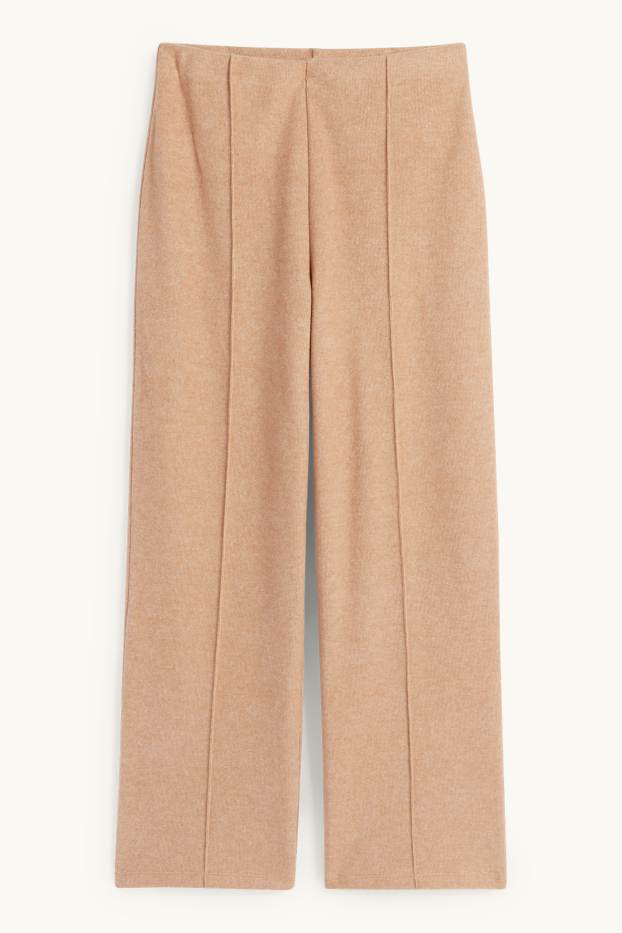 Femmes - Pantalon en maille - mid waist - regular fit - marron clair