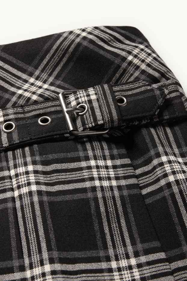 Kinder Mädchen - Rock - kariert - schwarz / weiß