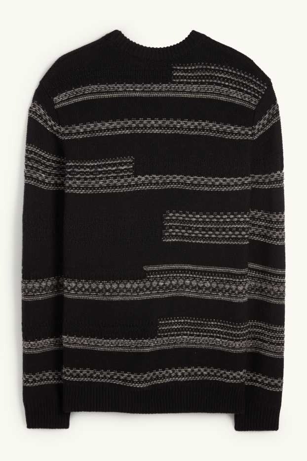 Herren - Pullover - gemustert - schwarz