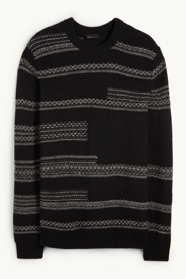 Herren - Pullover - gemustert - schwarz