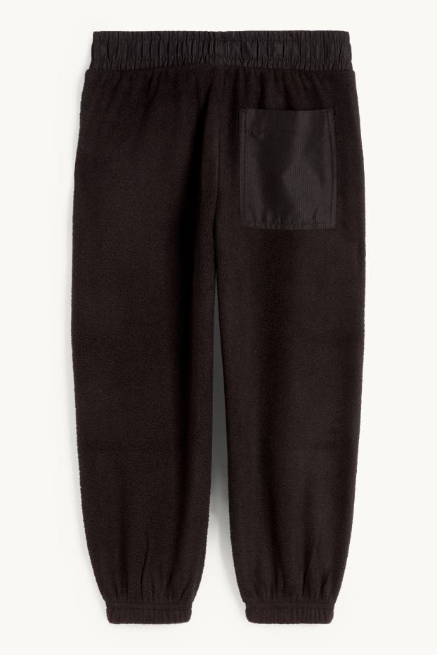 Enfants garçons - Pantalon de jogging cargo en polaire - noir