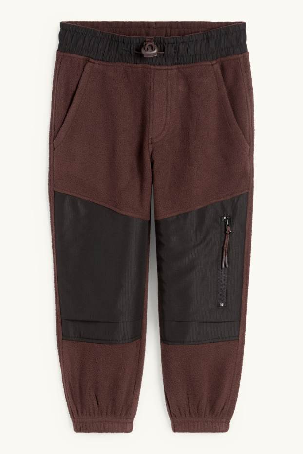 Enfants garçons - Pantalon de jogging cargo en polaire - marron foncé