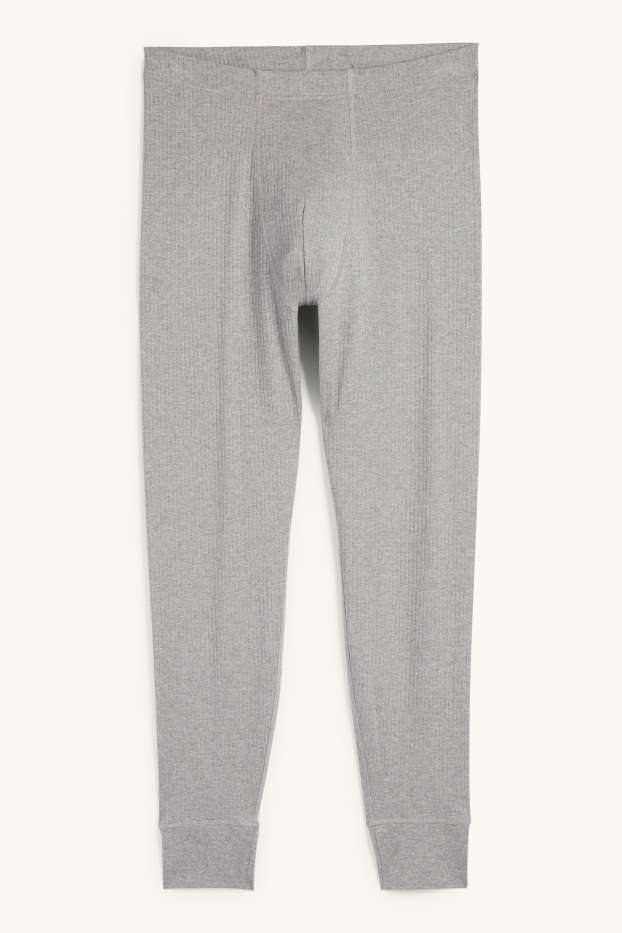 Uomo - Calzamaglia intima - a coste - grigio