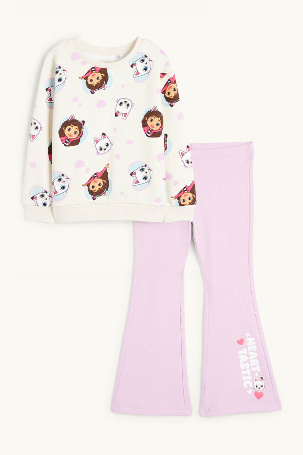 Nena - Casa de nines de la Gabby - conjunt - dessuadora i leggings acampanats - blanc trencat