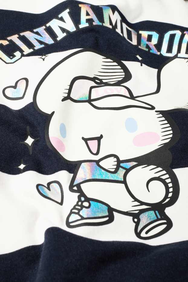 Nena - Cinnamoroll - polo de mànigues llargues - de ratlles - blanc/negre