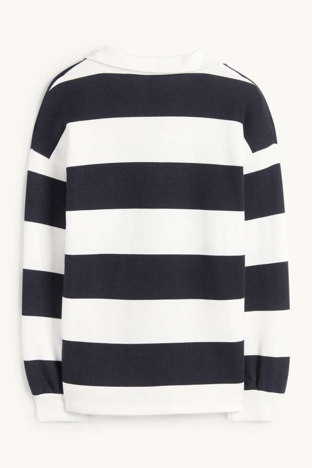 Nena - Cinnamoroll - polo de mànigues llargues - de ratlles - blanc/negre