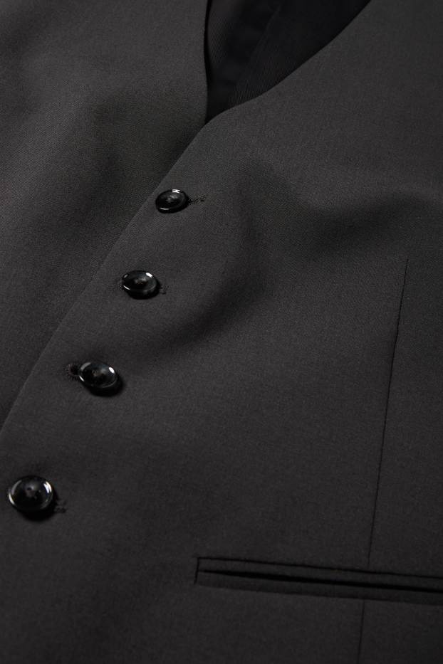 Bărbați - Vestă - regular fit - Flex - amestec de lână - negru