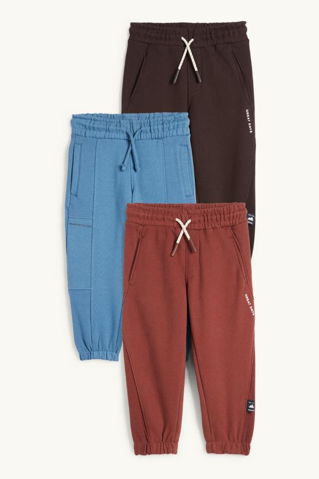 Enfants garçons - Lot de 3 - pantalons de jogging - bleu