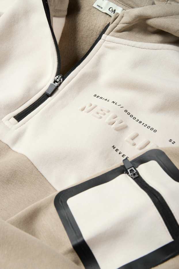 Kinder Buben - Hoodie - taupe