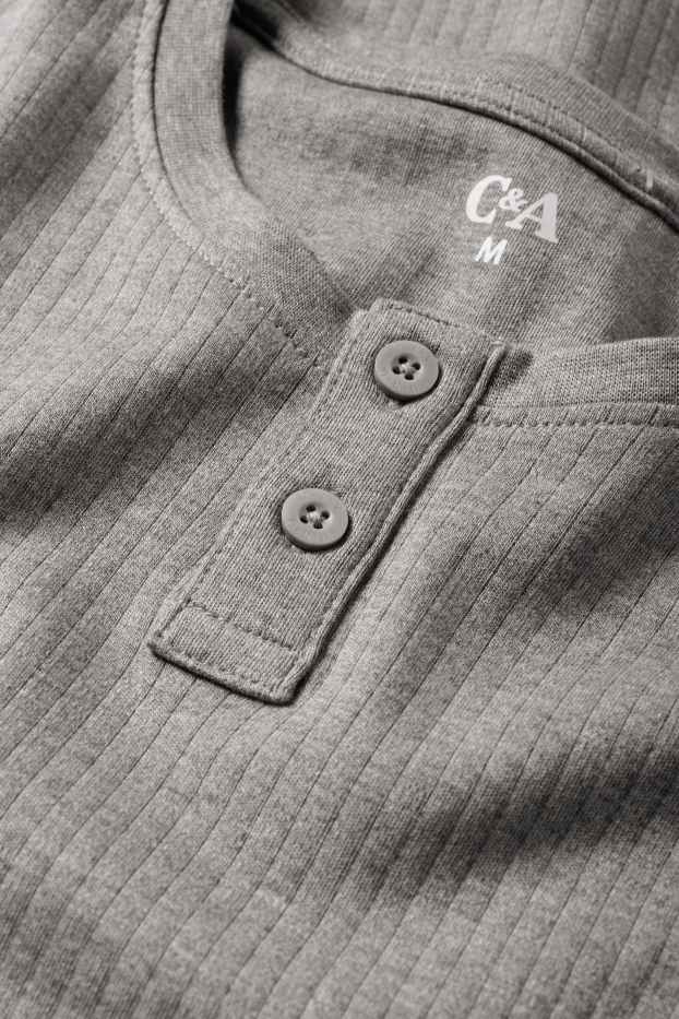 Uomo - Maglia intima - a coste - grigio