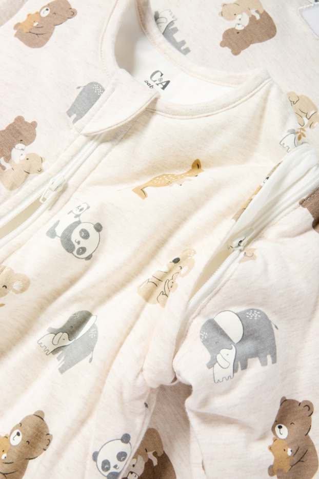 Baby Boys - Wild animals - baby sleeping bag - 18-36 months - light beige