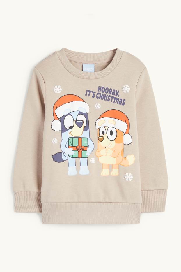 Děti - chlapci - Bluey - vánoční mikina - béžová