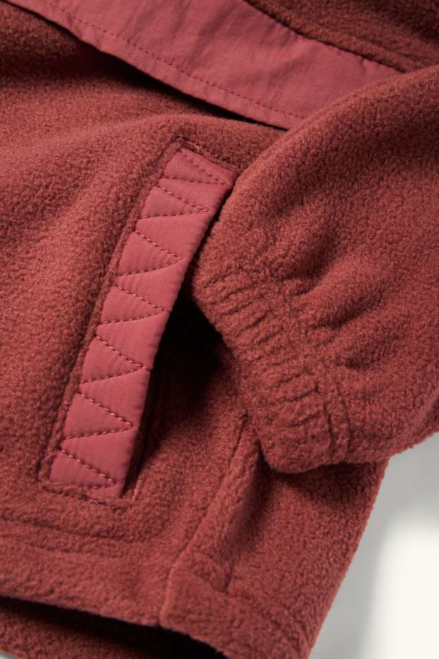 Enfants garçons - Sweat à capuche en polaire - bordeaux