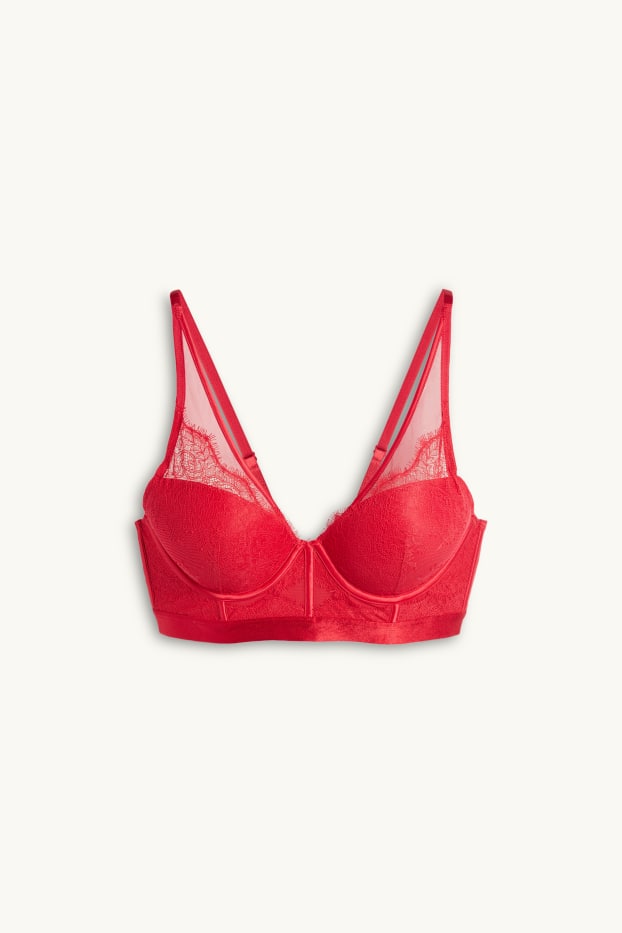 Femmes - Soutien-gorge à armature - PLUNGE - ampliforme - rouge