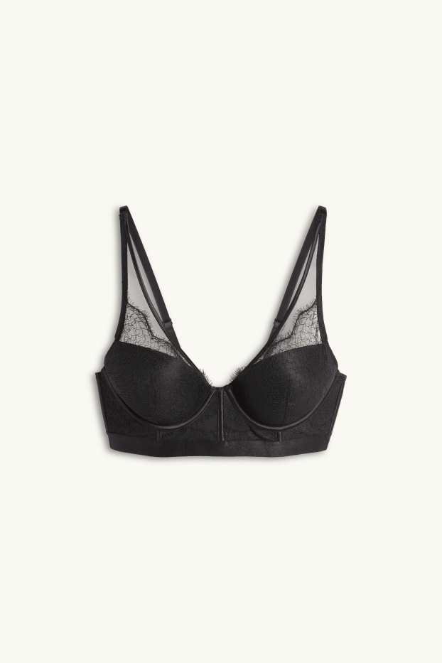 Femmes - Soutien-gorge à armature - PLUNGE - ampliforme - noir