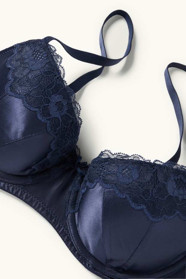 Femmes - Soutien-gorge à armature - DEMI - ampliforme - bleu foncé