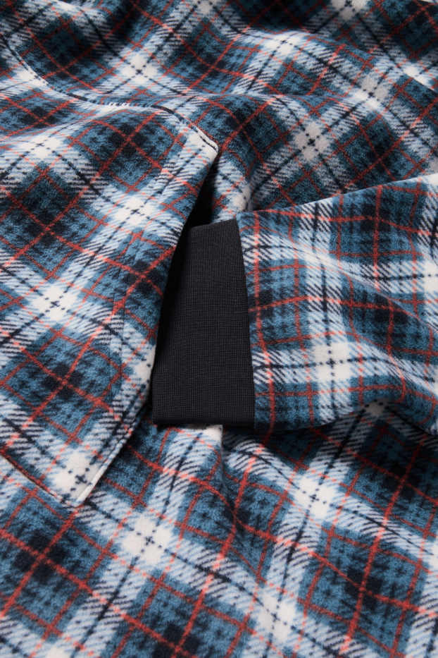 Herren - Hoodie-Decke - kariert - dunkelblau