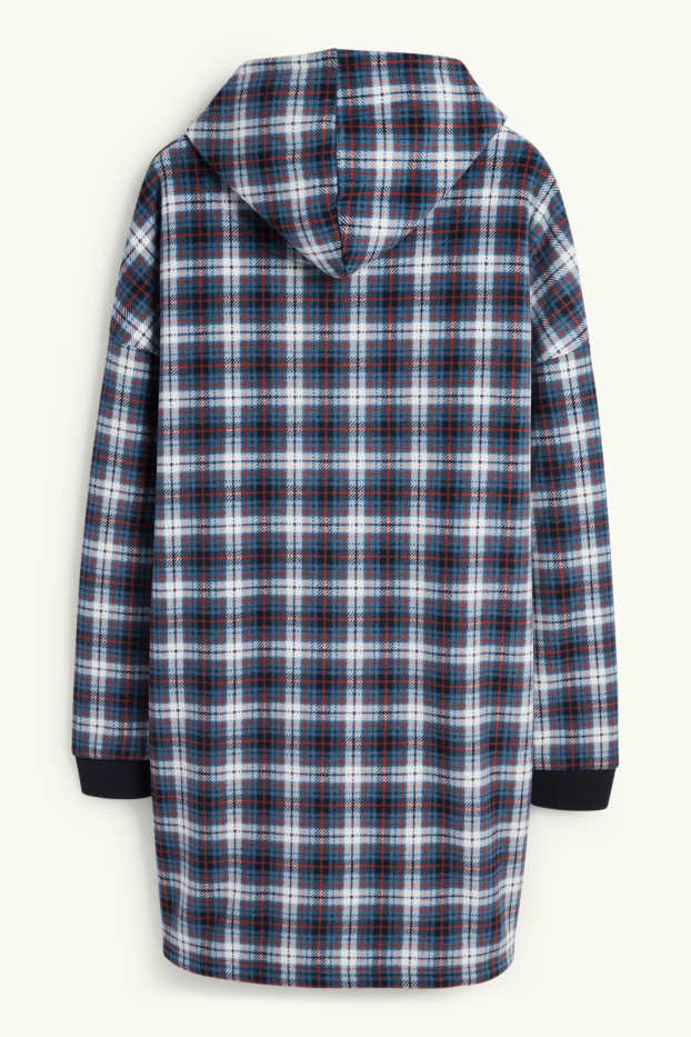 Herren - Hoodie-Decke - kariert - dunkelblau