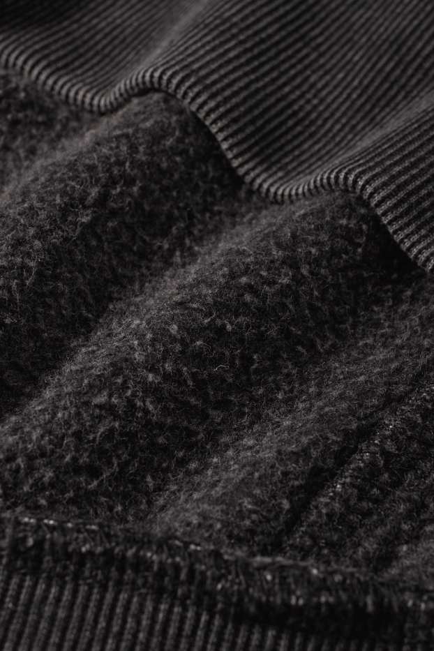 Herren - Oversized-Sweatjacke mit Kapuze - dunkelgrau