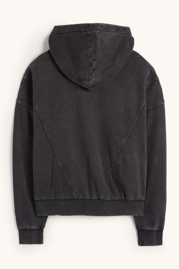 Herren - Oversized-Sweatjacke mit Kapuze - dunkelgrau