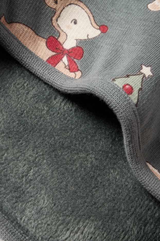 Baby Mädchen - Lebkuchen - Baby-Weihnachts-Sweatshirt - plüschgefüttert - grün