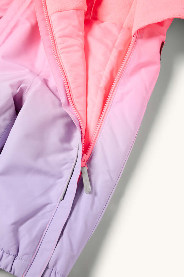Children Girls - Baby snowsuit - waterproof - patterned - neon pink