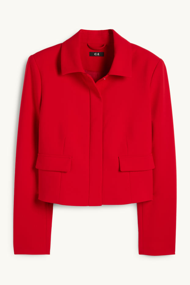Dona - Blazer crop - entallat - vermell