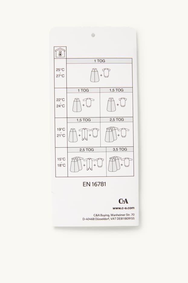 Baby Boys - Bear and hedgehog - baby sleeping bag - 6-18 months - light beige