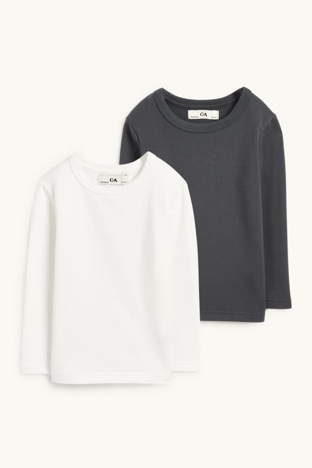 Kinder Jungen - Multipack 2er - Thermo-Unterziehshirt - schwarz / weiß