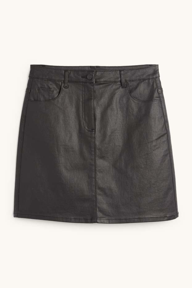 Donna - Minigonna - effetto brillante - nero